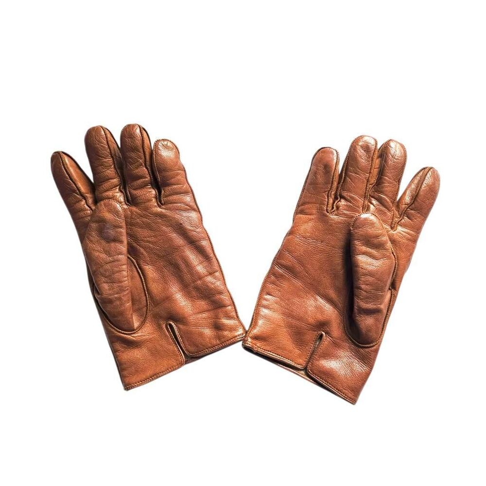 vintage coach leather + cashmere gloves